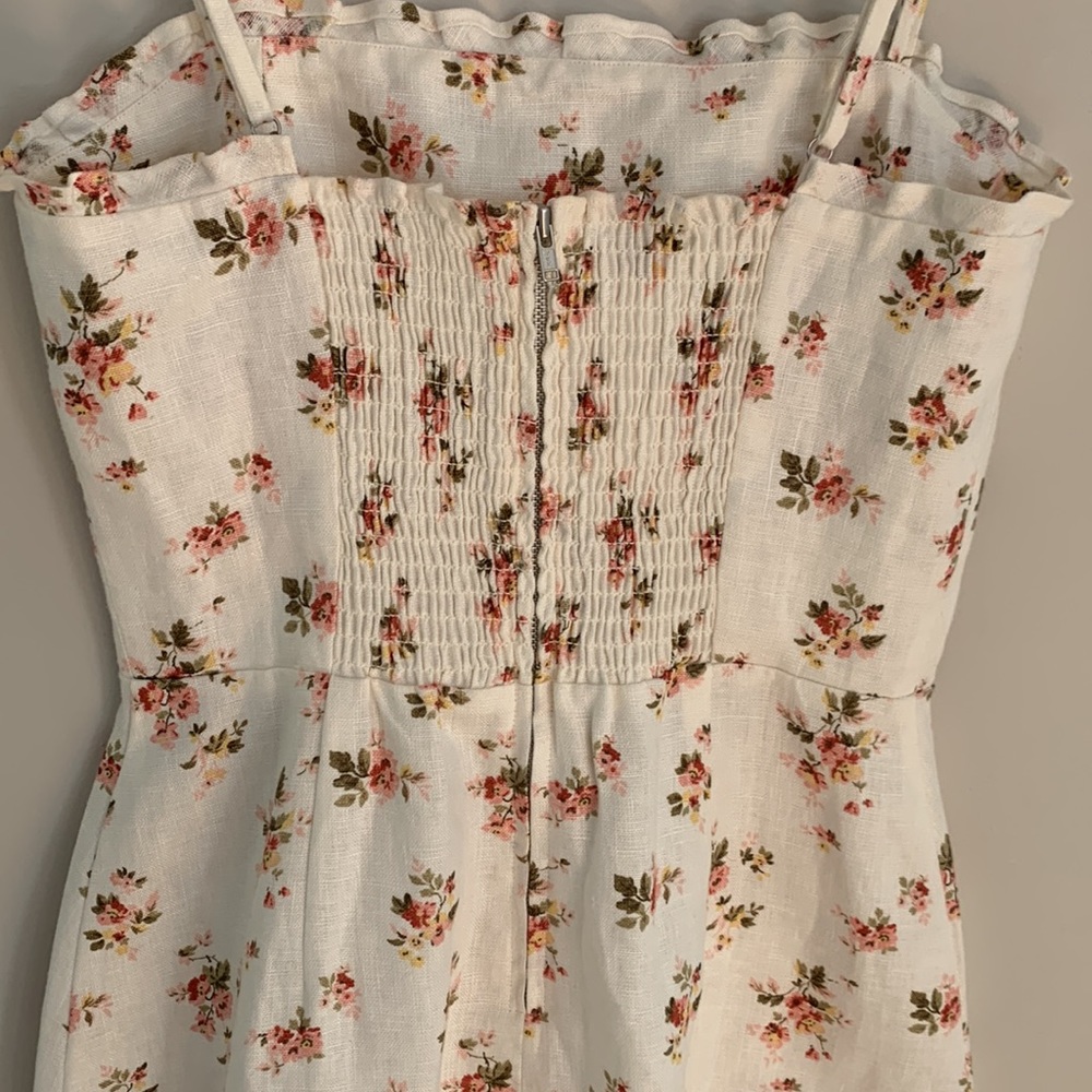 Reformation White Floral Mini Dress with Pink & Green Accents - Picture 6 of 11